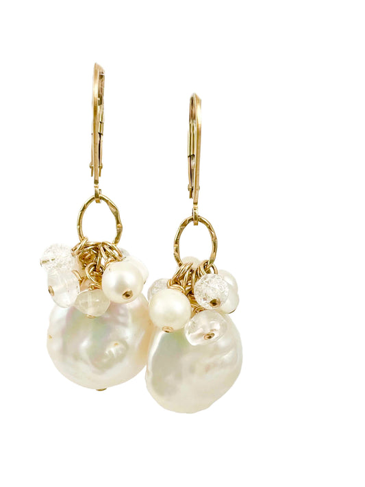 pearl cluster earrings