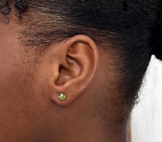 August birthstone earrings | Peridot Stud Earrings | Sun Gemstone