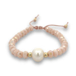 Load image into Gallery viewer, Peach Shimmer Crystal Bracelet | Pearl Crystal Collection
