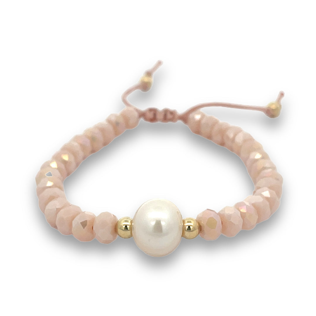 Peach Shimmer Crystal Bracelet | Pearl Crystal Collection