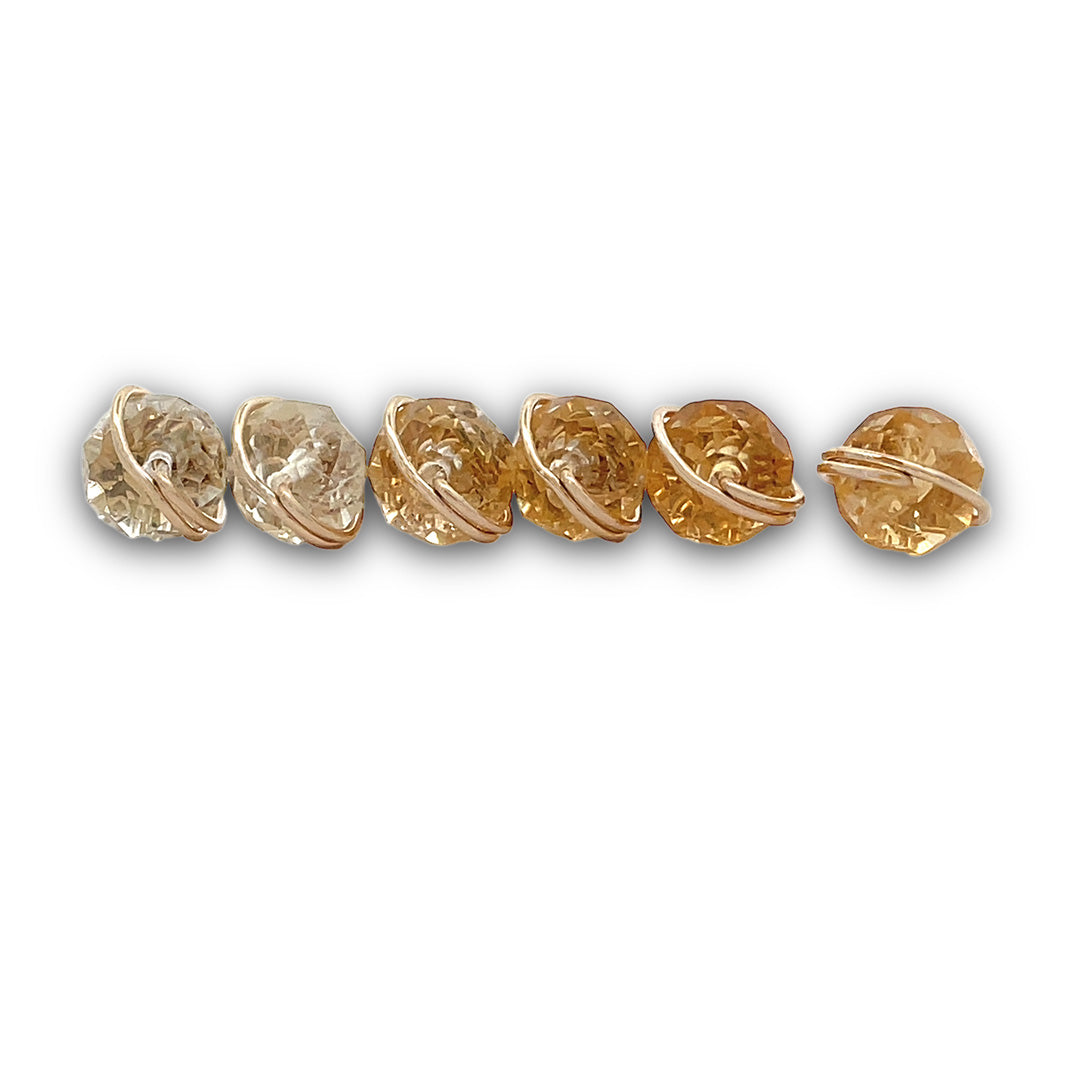 Gold citrine stud earrings