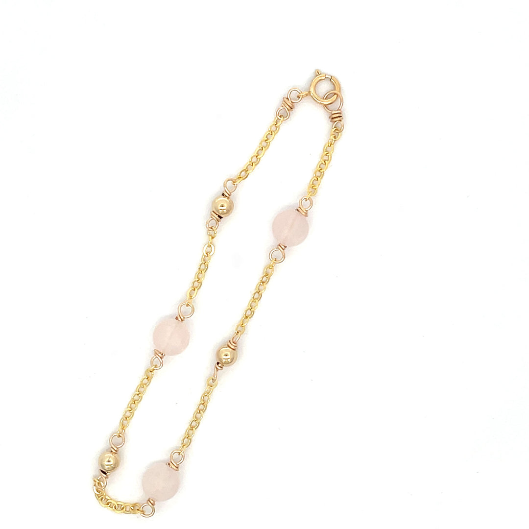 Rose quartz chain bracelet