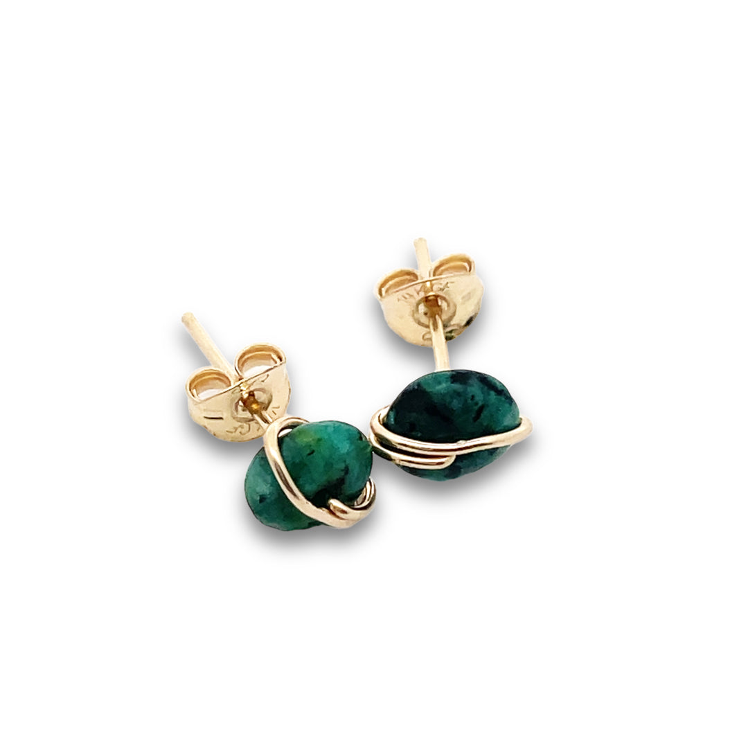 African Turquoise | Gemstone Stud Earrings