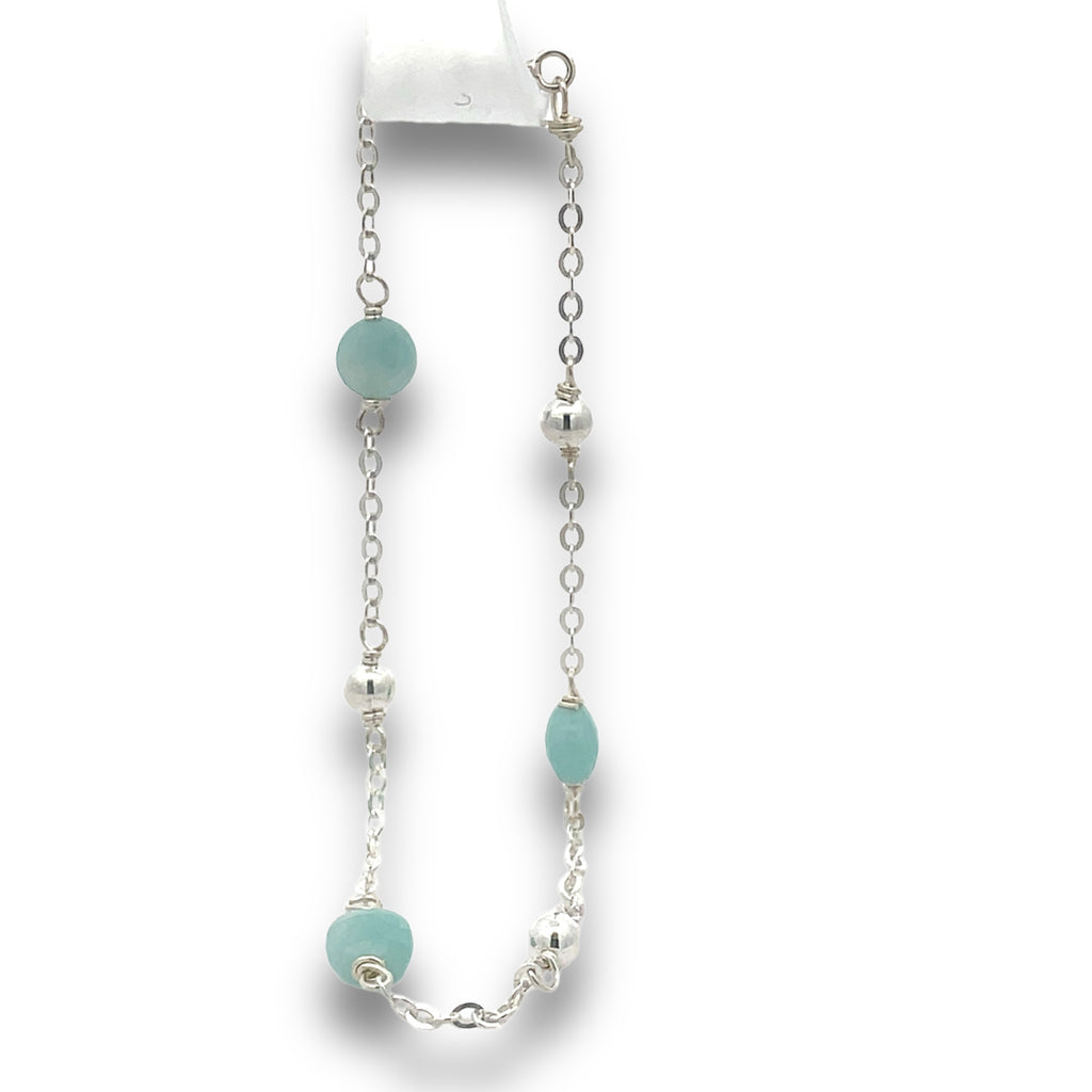 Amazonite Chain Bracelet | Mint-Green Gemstone Elegance