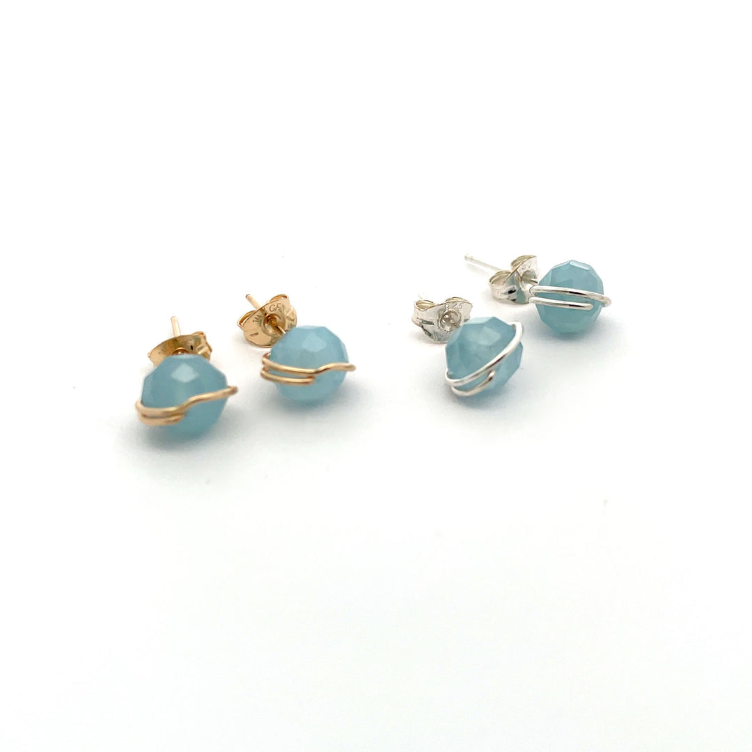 Amazonite Stud Earrings | Resort ready jewelry
