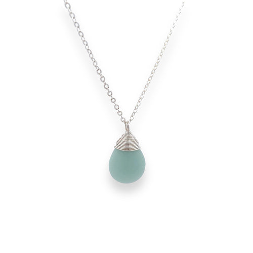 amazonite pendant necklace in silver 