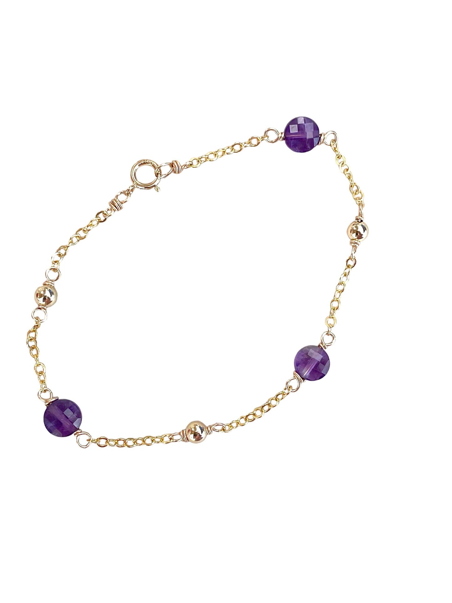 amethyst chain bracelet