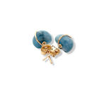 Load image into Gallery viewer, Deep blue aquamarine stud earrings in 14kt gold-filled, handmade in Barbados. back image 
