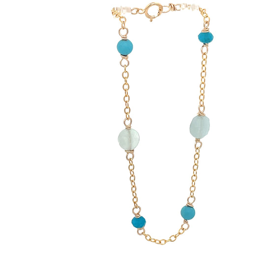 Azure Chain Bracelet: A Serenade of Oceanic Grace