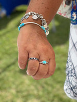 Load image into Gallery viewer, Blue jasper bracelet in silver 
