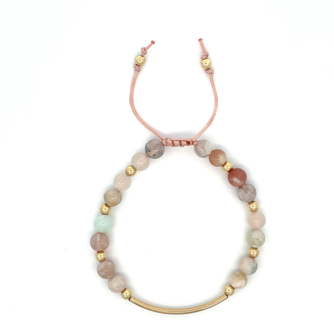 cherry blossom agate in gold 