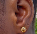 Large citrine gold earrings 