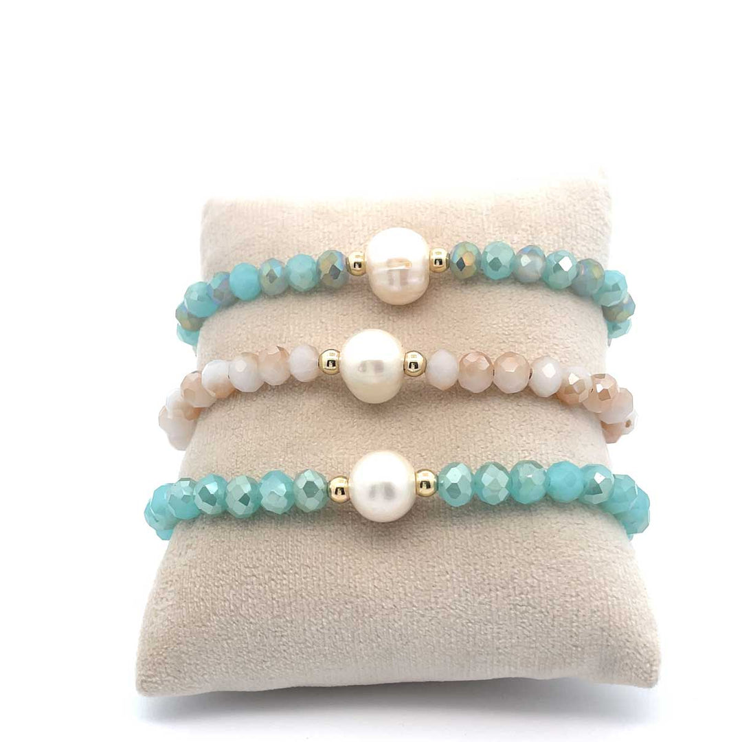 Sand | Pearl crystal bracelets