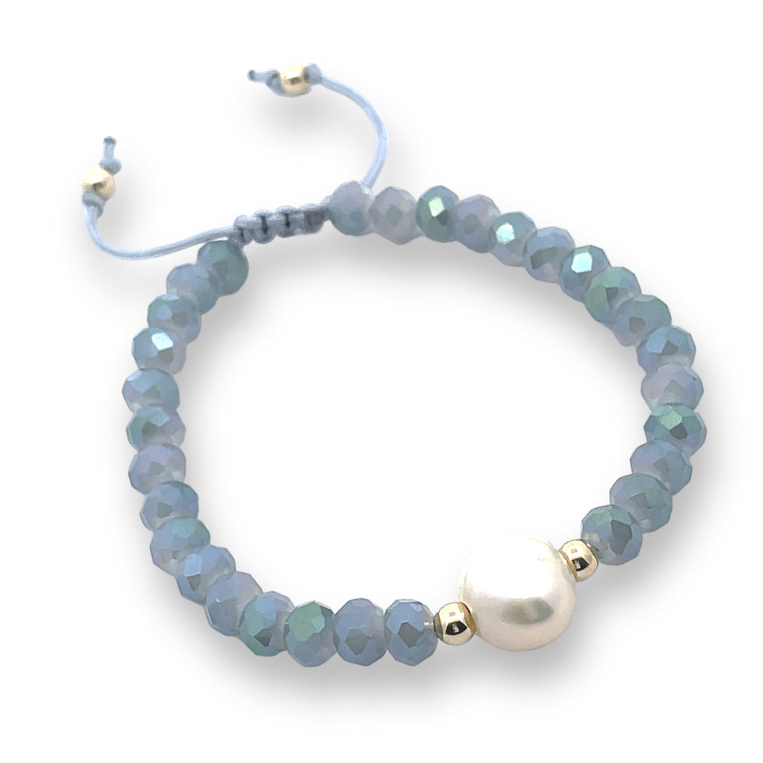silver  dusk pearl crystal bracelet 