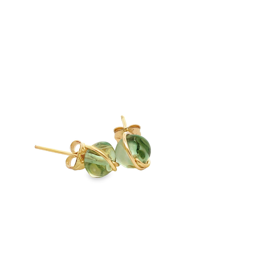Green Fluorite Stud Earrings