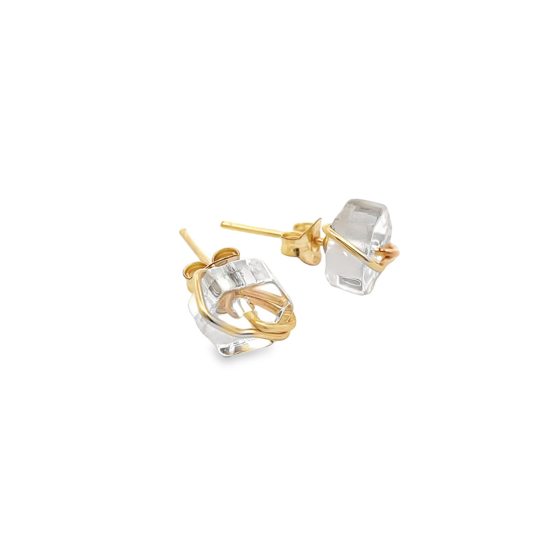 hexagon gold studs 