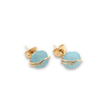 Load image into Gallery viewer, gold aquamarine stud earrings 
