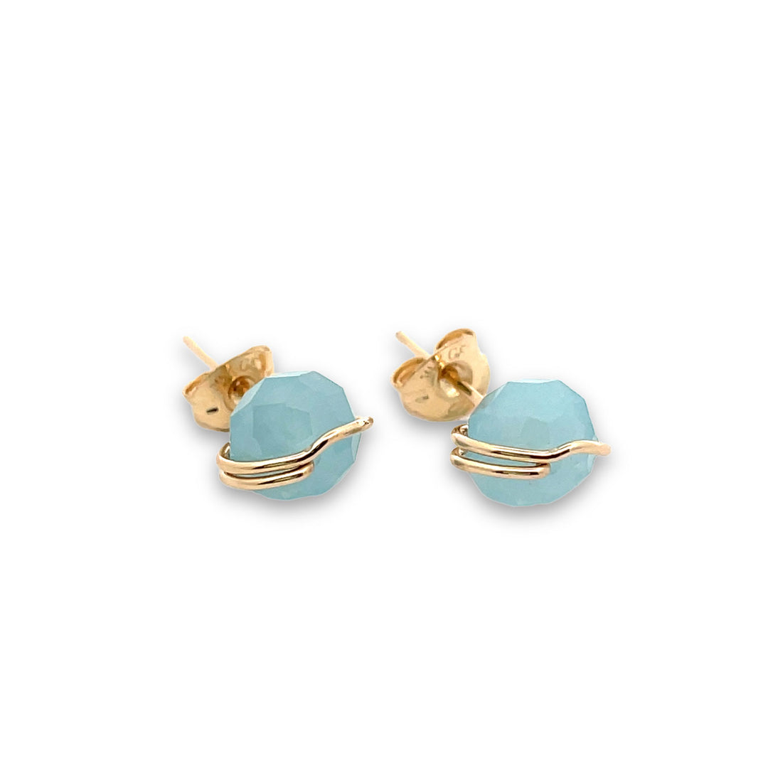 gold aquamarine stud earrings 