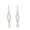 Pearl Oval Link Drop Earrings