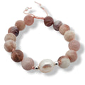 Peach Moonstone & Freshwater Pearl Bracelet