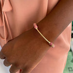 Load image into Gallery viewer, Rhodonite| Stone Bar Bracelet: A Touch of Rosy Serenity
