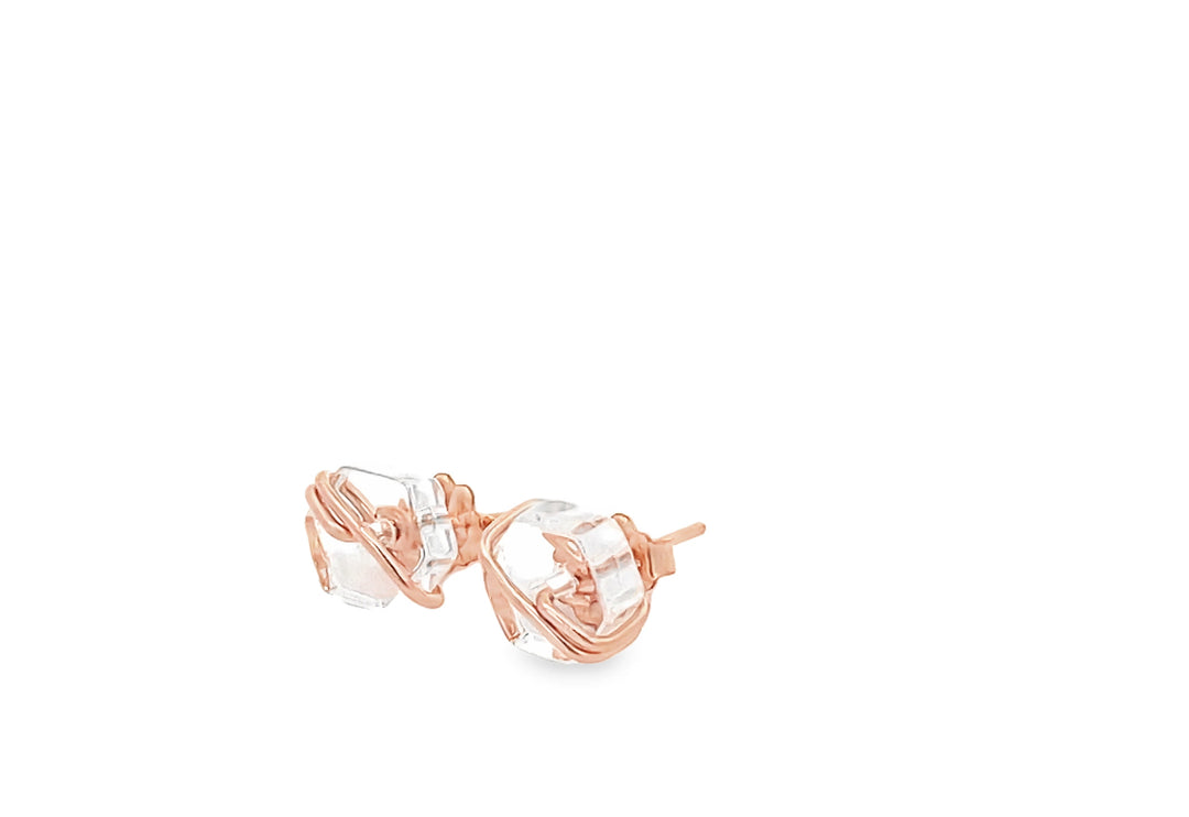 Hexagon studs | Clear quartz earrings | Summer Gems