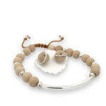 Load image into Gallery viewer, Silver jasper stud earrings with stone bar bracelet 
