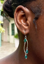 Load image into Gallery viewer, Dance Crystal Earrings | Handmade Silver Jewelry
