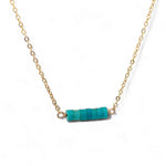 Load image into Gallery viewer, Turquoise gemstone bar necklace 
