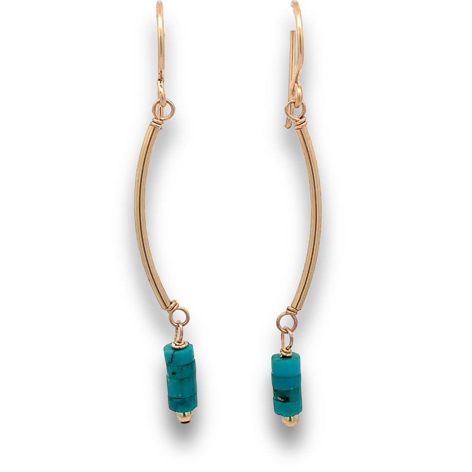 turquoise bar earrings 