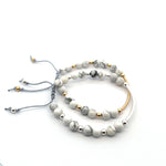 Load image into Gallery viewer, White howlite bracelet in silver or gold 
