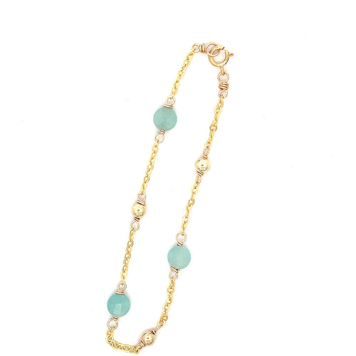 amazonite chain bracelet in gold 