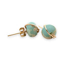 Load image into Gallery viewer, aqua asper earrings in gold filled 
