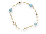 Load image into Gallery viewer, aquamarine chain bracelet in gold
