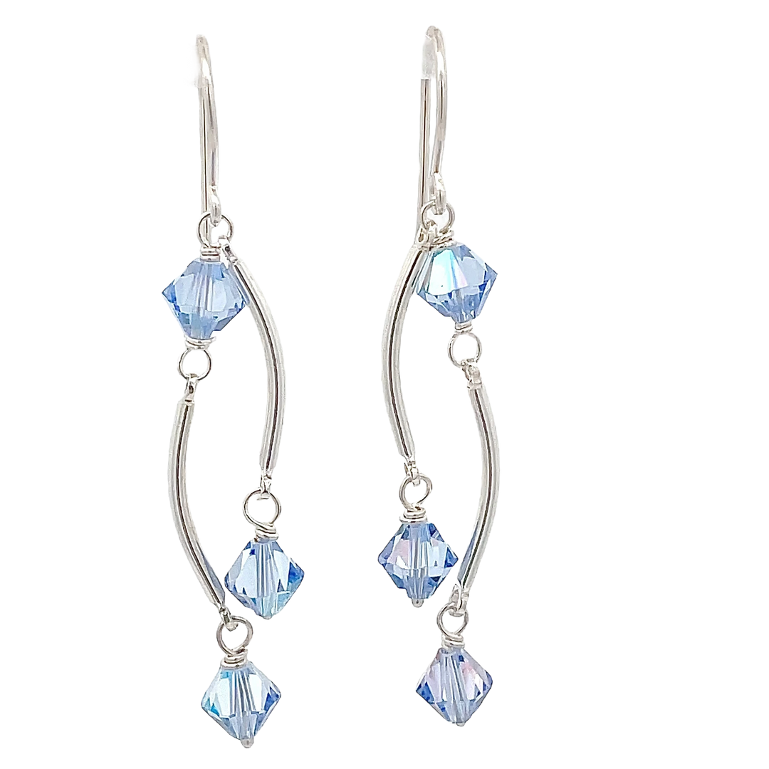 Dance Crystal Earrings | Handmade Silver Jewelry