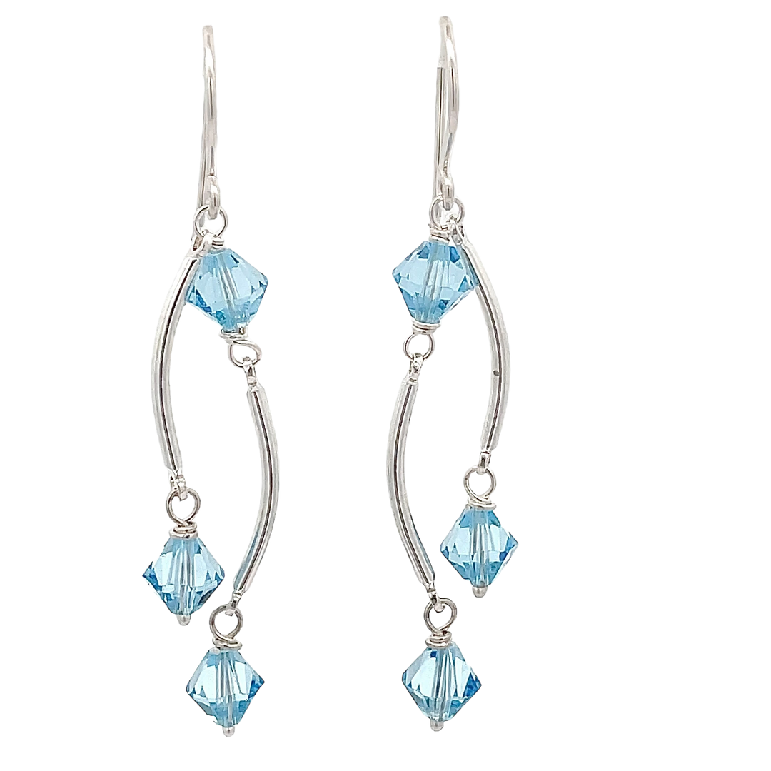 Dance Crystal Earrings | Handmade Silver Jewelry