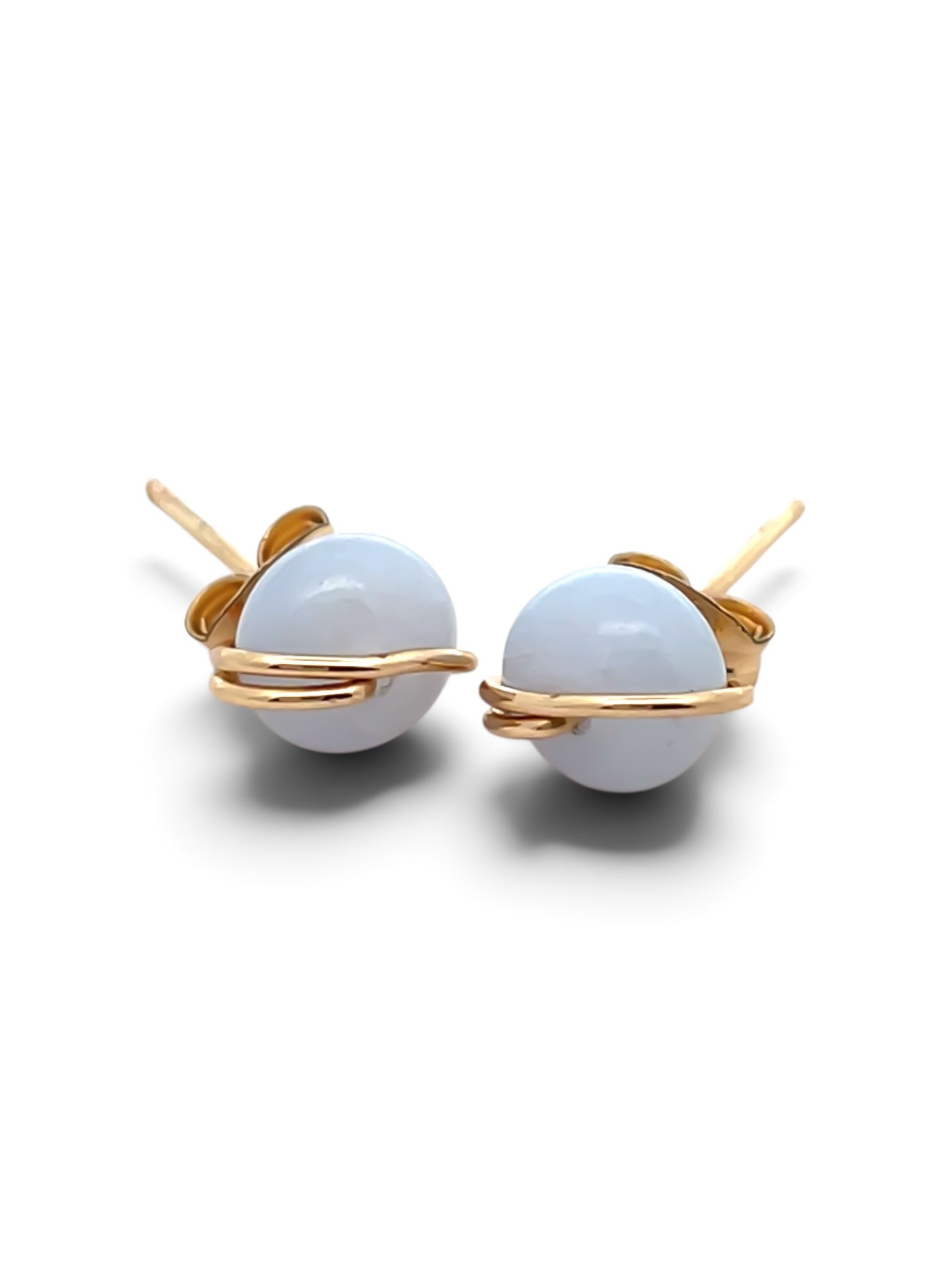 Chalcedony Stud Earrings