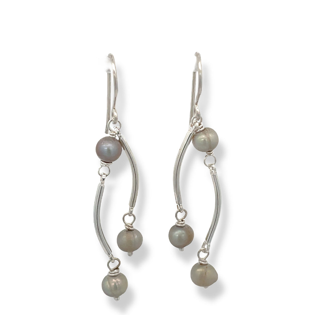 classy pearl gray freshwater pearl earrings 