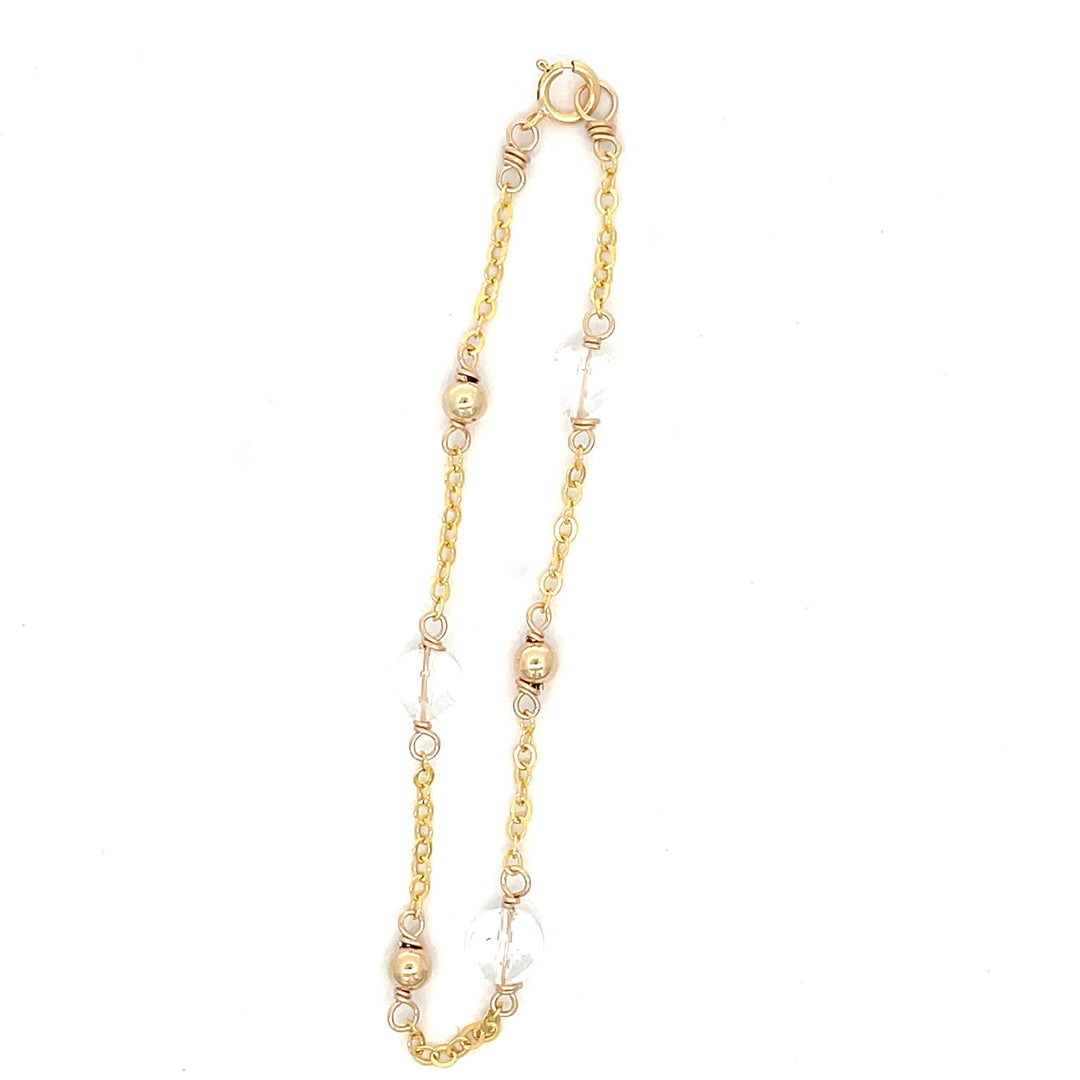 Clear Quartz Chain Bracelet - Timeless Elegance for April Birthdays