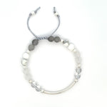 Load image into Gallery viewer, Cotton stone bar bracelet in silver 
