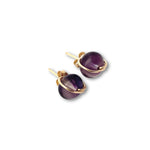 Load image into Gallery viewer, purple fluorite stud earrings 
