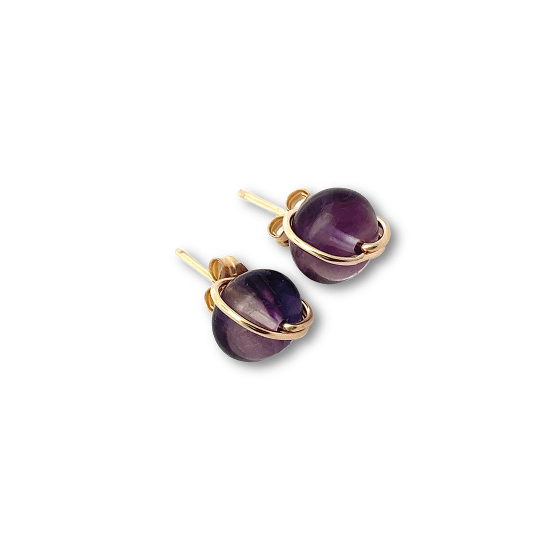 purple fluorite stud earrings 