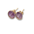 light purple  fluorite gemstone stud earrings 