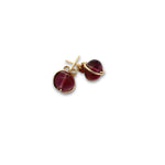 Load image into Gallery viewer, Red Purple Fluorite Stud Earrings
