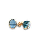 Load image into Gallery viewer, Teal fluorite stud gemstone 
