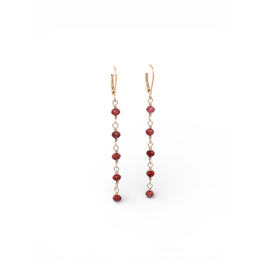 gold garnet gemstone earrings 