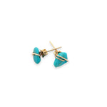 Load image into Gallery viewer, gold turquoise stud earrings 
