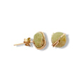 green calcite gemstone stud earrings 