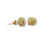 Load image into Gallery viewer, green calcite gemstone stud earrings 
