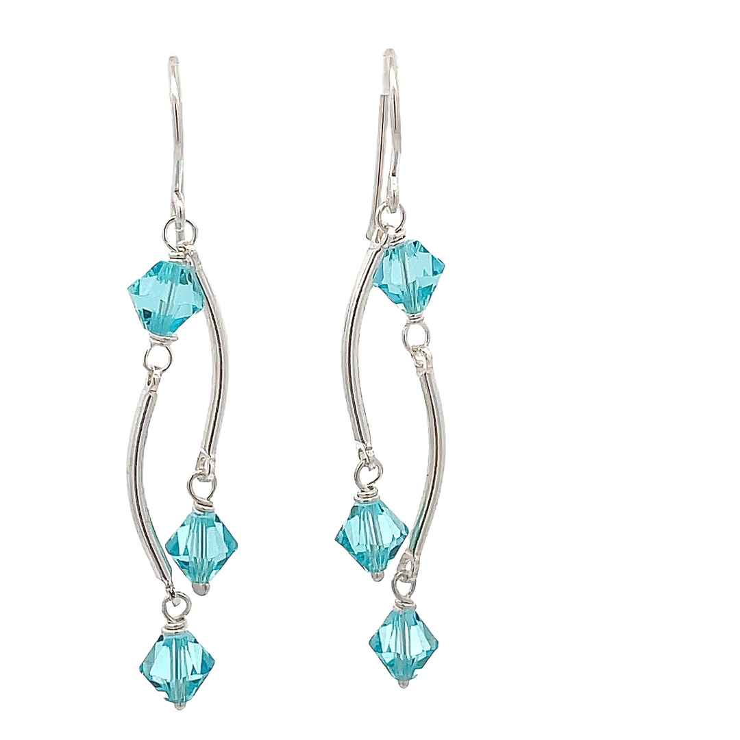 Dance Crystal Earrings | Handmade Silver Jewelry